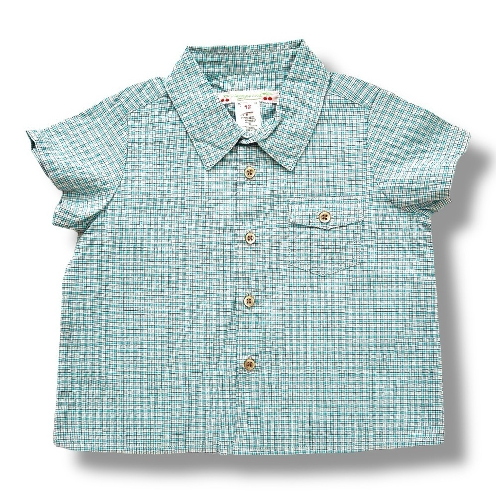 Bonpoint | Infant Short Sleeve Button Down Shirt 🍒